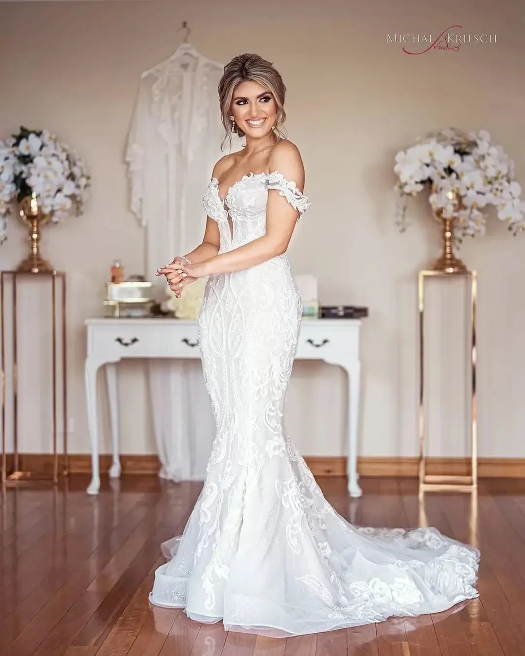 Stylish Off The Shoulder Lace Mermaid Wedding Dresses For Women Plus Size Arabic Aso Ebi Boho Country Bridal Gowns Sweep Train Reception Bride Robes d