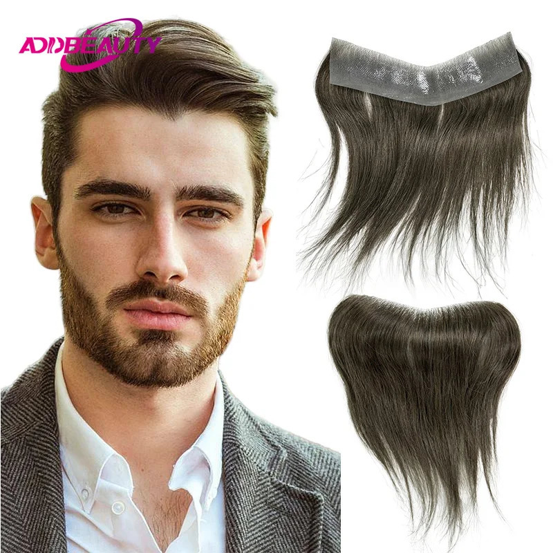 Mens Capillary Prosthesis Straight Vstyle Front Human Hairline for Man Vloop Thin Skin 0.08mm Toupee Hair System Full PU WIgs 241115