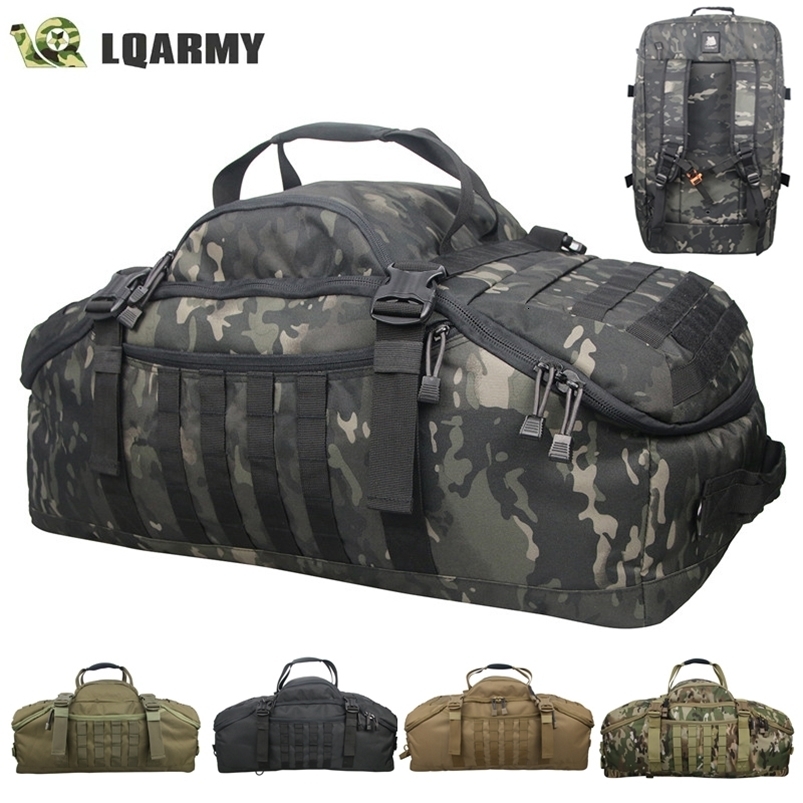 LQARMY 40L 60L 80L Mens Sports Fitness Bag Tactical Waterproof Backpack Sports Travel Bag Molle Camping Backpack 241115