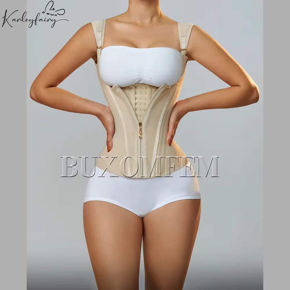 Fajas Colombians Girdles with Row Buckle and Zipper Unique Postpartum BBL Corset Binder Waist Body Shaper for Women Post Surgery 241115