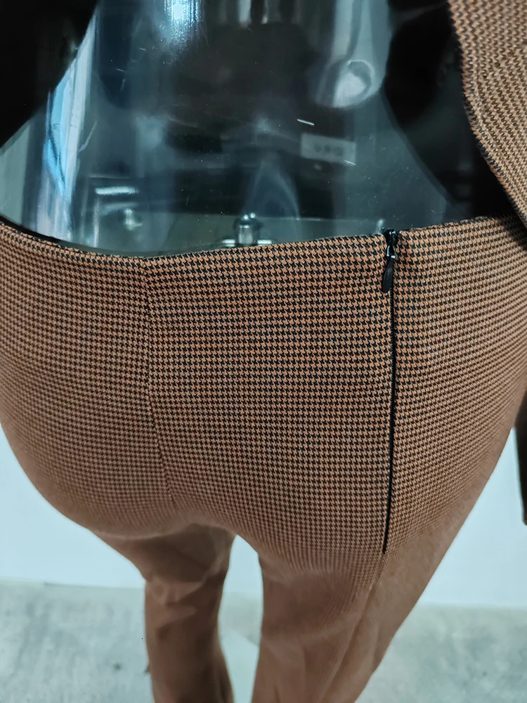 DEAT Autumn Womens Fashion Collar Slimming Long Sleeve Coat and High Straight Plain Pants 17A701 241115