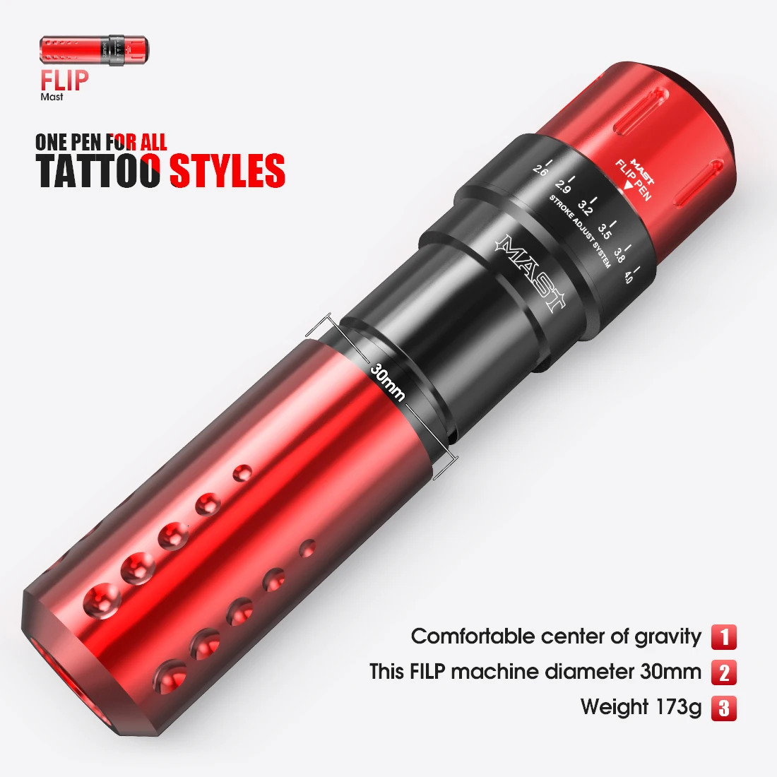 Mast Flip Adjustable Travel Tattoo Rotating Gun RCA Interface Tattoo Machine Pen Permanent Makeup Tattoo Supplies 241115