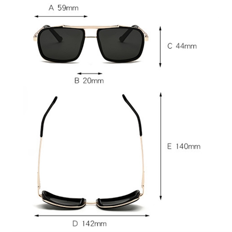 Steampunk Sunglasses Polarized Men Luxury Fashion Gradient Shades UV400 Women Classic Sun Glasses Vintage Driving Fishing Blue Sports Cool Punk S21B I