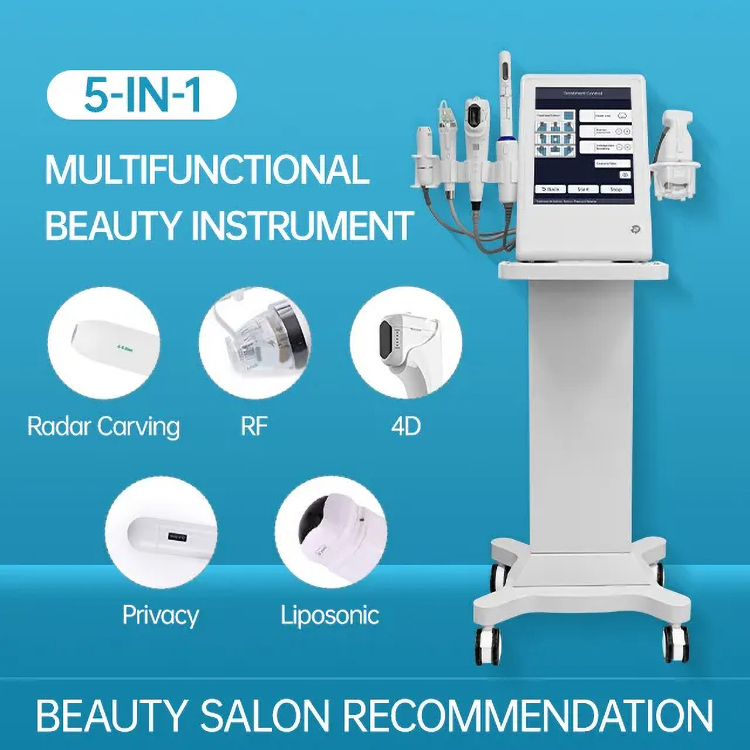Best Quality Anti-aging HIFU Vmax Deep Repairing Skin Rejuvenation 5 in 1 Lipolysis + 12D HIFU + Microneedle + Vaginal HIFU + Radar Carving Body & Ski