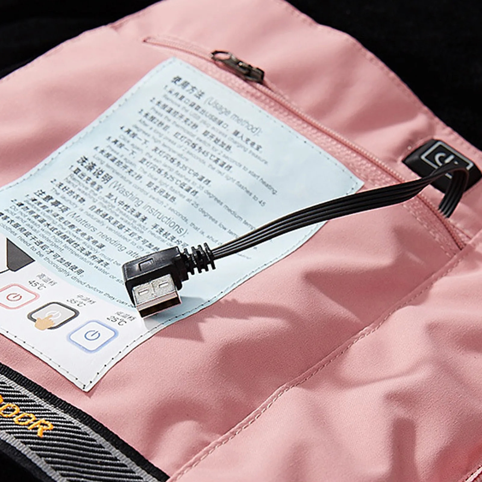 Women Heated Coat Winter Warm 3 Heating Level 4 Zones Hooded Jacket Solid Color Outwear Coats 241115