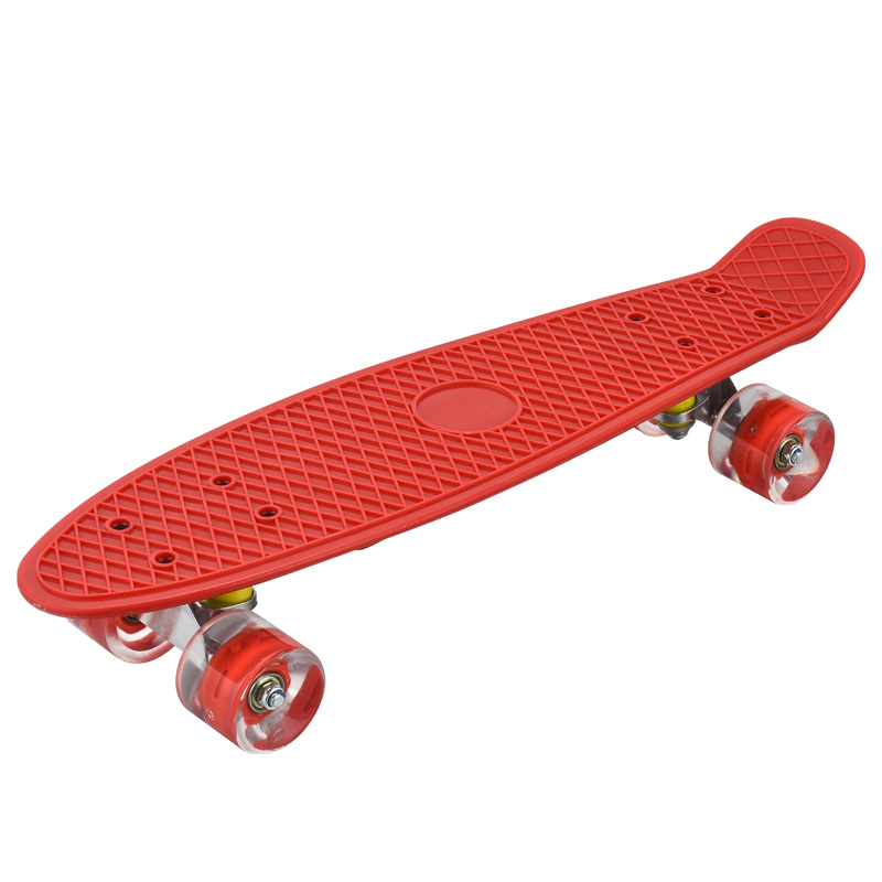 Skateboard fishboard PP board aluminium alloy bracket flash PU wheel big wheel with handle stable wear-resistant high speed long highway plate