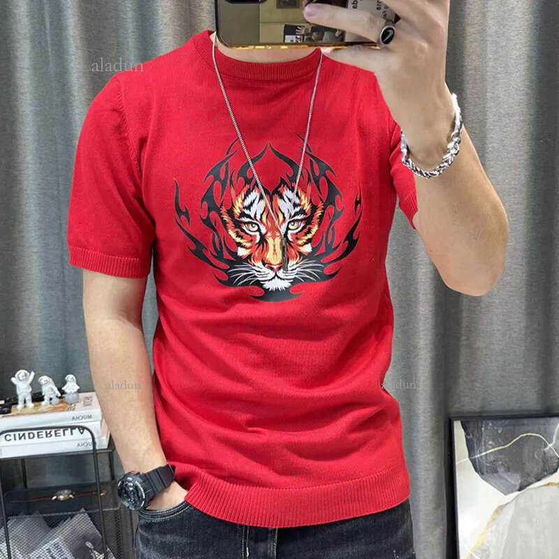 3 Color Short Sleeve Knitting T-Shirt Men Slim Streetwear Contrast T Tee Homme Social Club Outfits Tshirt 220325