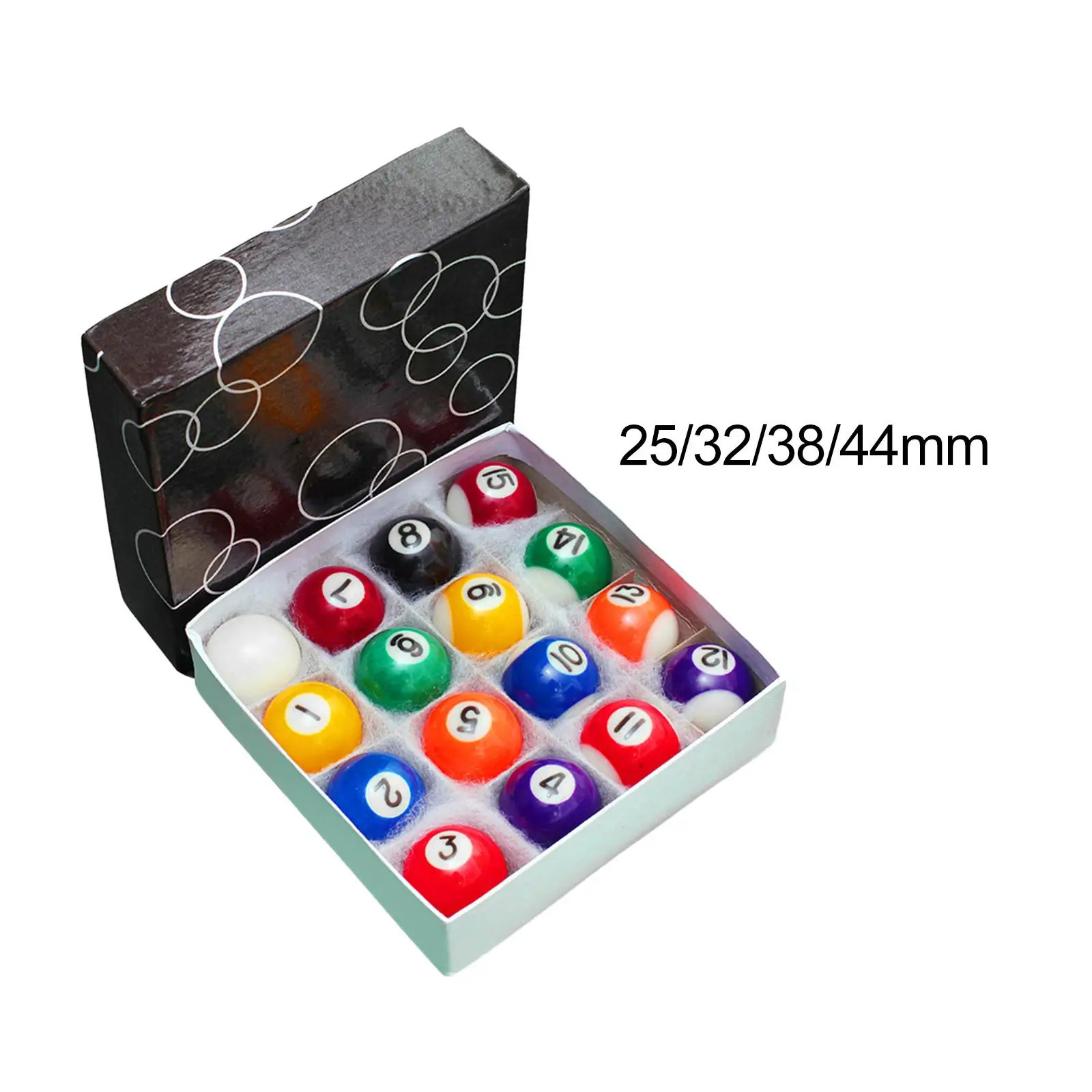 16x Mini Billiards Table Balls Set Small Pool Cue Ball for Leisure Sports Recreation Games Home Playroom 241115