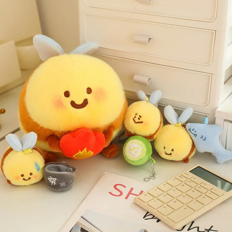 Cartoon Sha Bee Plush Toys Pendant Stuffed Cai Bee Plush Super Soft Honey Jar Plush Doll Sleep Pillow Birthday Gifts for Kids 241115