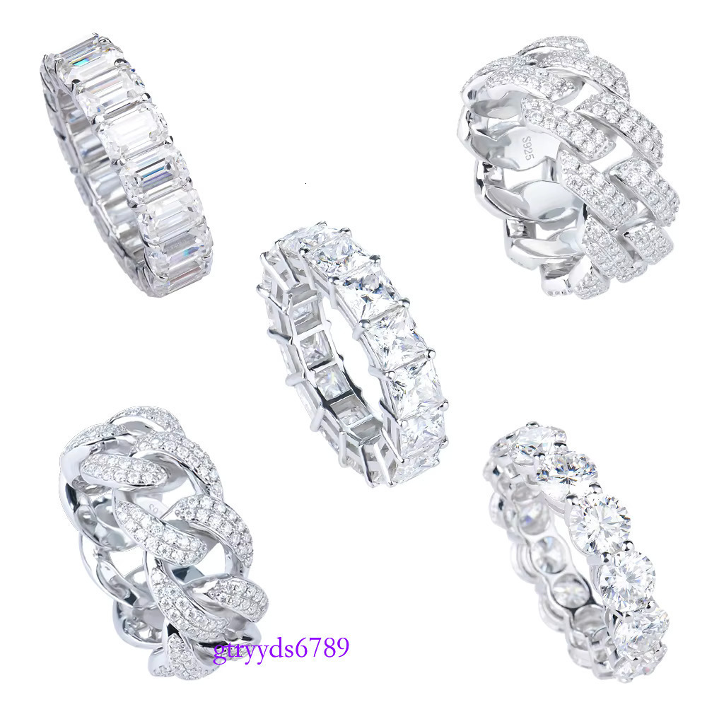 yue Wholesale Custom Design hip hop iced out real sier sterg mens Fine Jewelry moissanite dia Rings for men