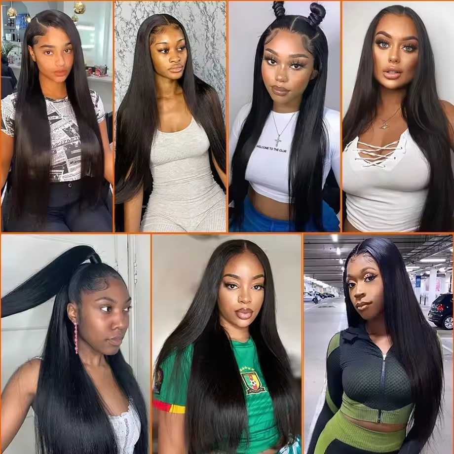 13x6 Raw Indian Hair HD Lace Frontal Wig Glueless Full Lace Front Wigs For Black Women 40 inch Indian straight human hair wig