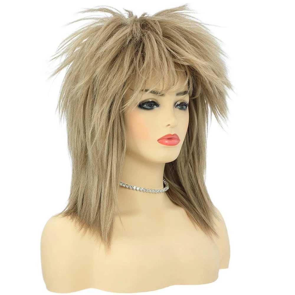 HAIRJOY Synthetic Hair 80s Tina Diva Costume Wig for Women Blonde Rocker Mullet Wigs Glam Punk Rock Cosplay WigXJ241116
