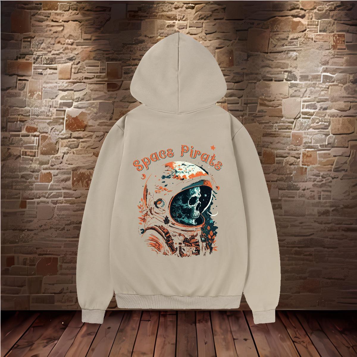 DIY Men Hoodie Hooded Collar Warm Hoodie Pullover Plus Size Cartoon Clothes Autumn Winter Warm Fleece