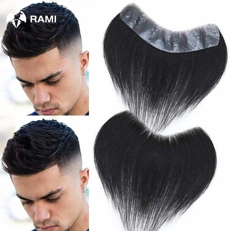 Men Hairline Toupee Natural Hairpiece For Man PU Front Toupee Wigs Remy Hair With Thin Skin Base Hairline Toupee 100% Human Hair 241115