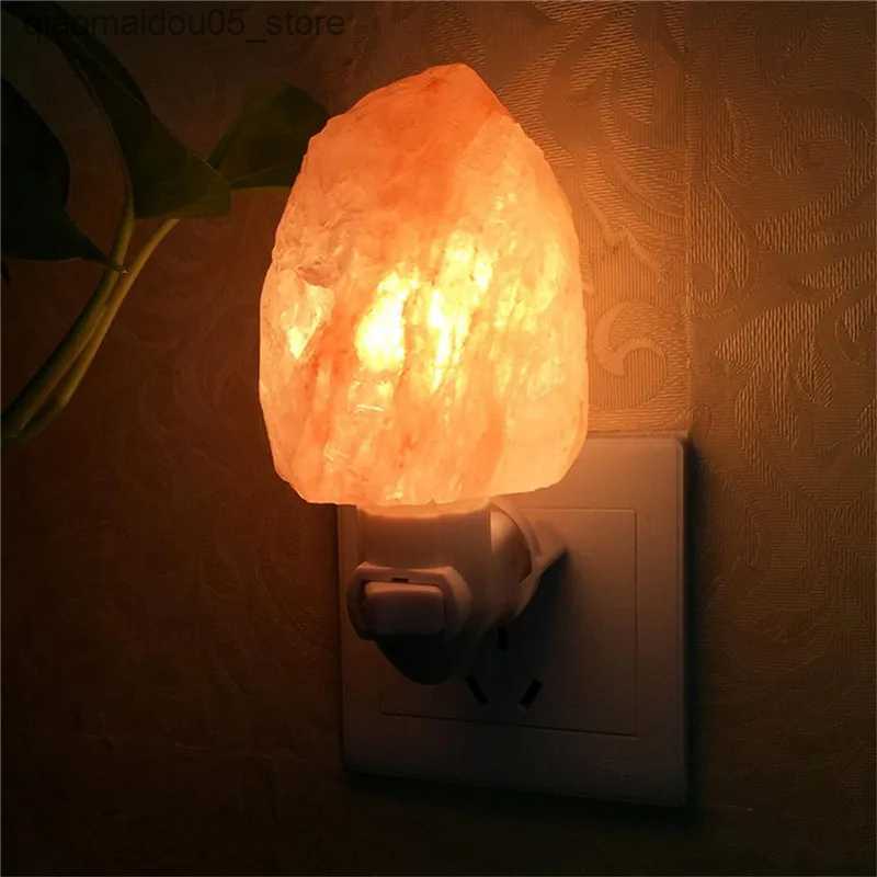 Lamps Shades The latest night light Himalayan salt lamp air purifier crystal salt rock bedside lamp childrens bedroom lamp Q240416
