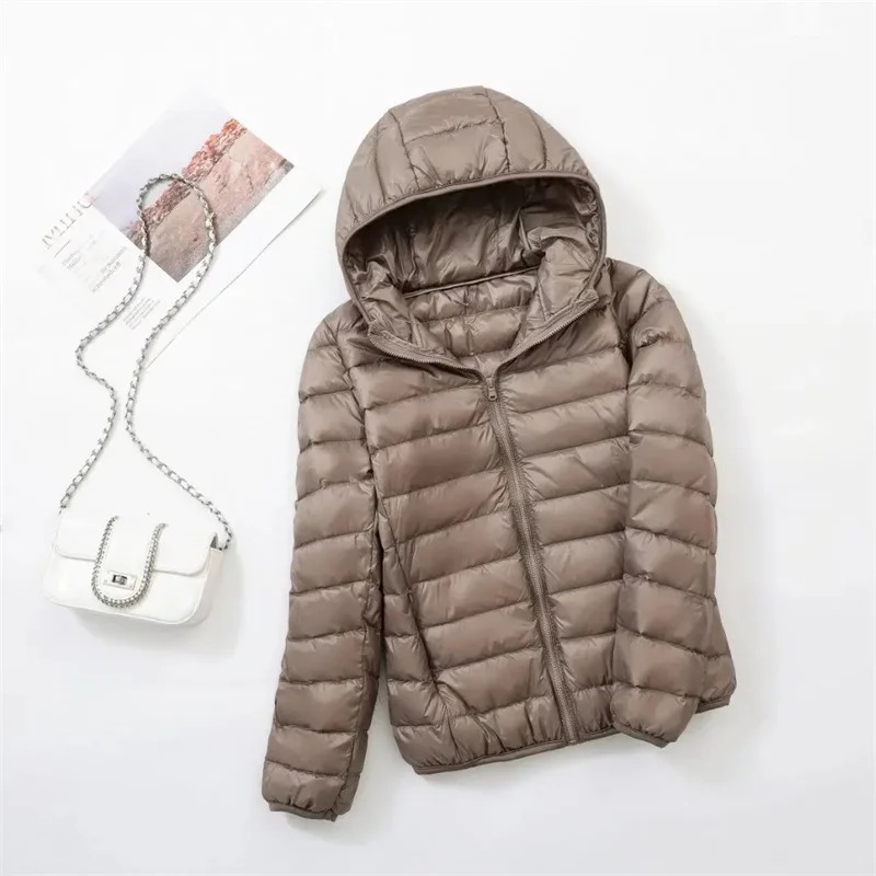 2023 Autumn Winter Women Lightweight White Duck Down Jacket Parka Female Ultra Light Coat Warm Puffer Outwears Short Tops 241115