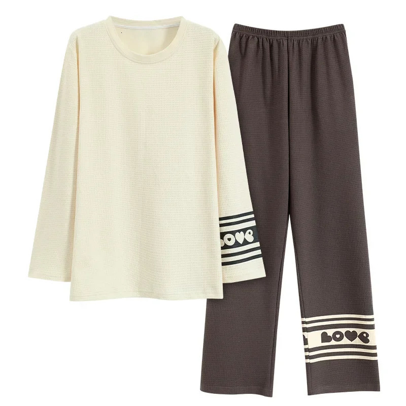 Fashionable n pajama set for men autumn and winter sleep Korean version pajama set for men comfortable and loose casual wear 241112