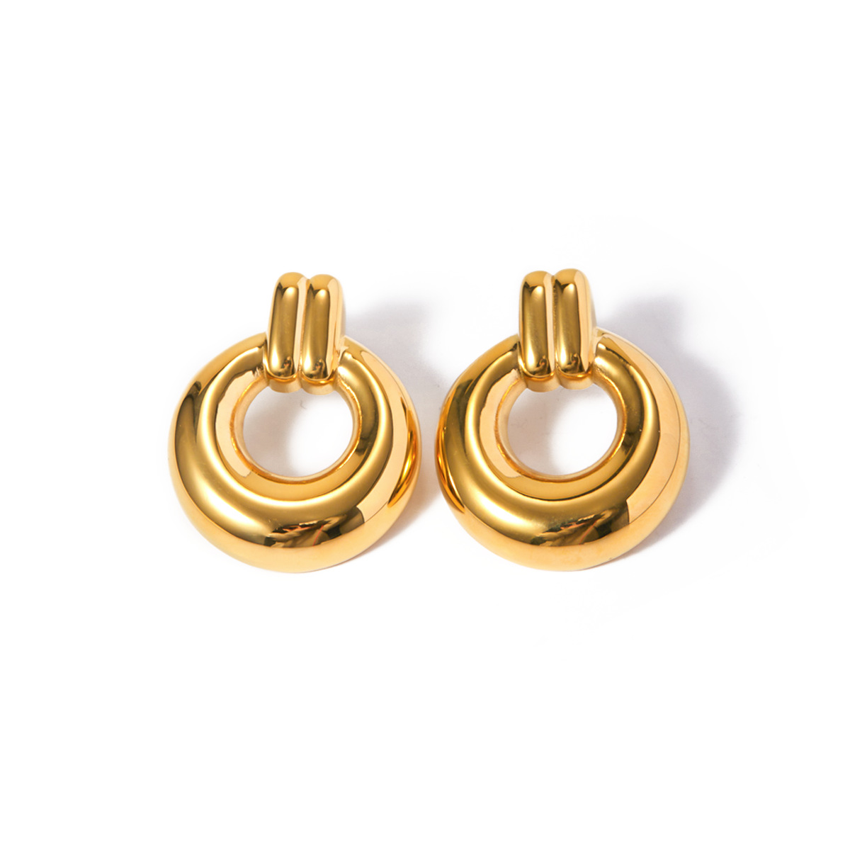 Ins18k Gold Stainless Steel Round Earrings for Women Non Fading Designer Earrings Free Shipping Wholesale
