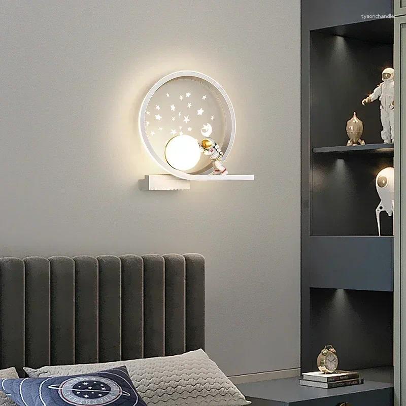 Lamps Wall Cute Mini Astronaut Style Modern LED Lights Living Children Study Room Baby Bedroom Bedside Home Indoor Lighting