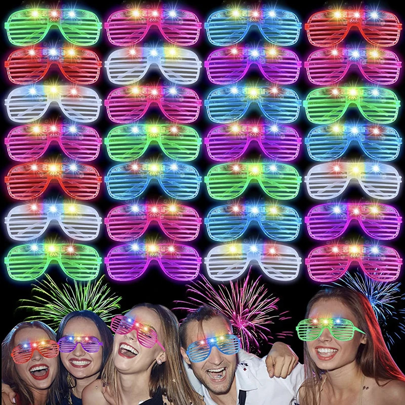 8/15/30/50 Pcs Night Light LED Glasses Party Helps Light Up Sunglasses Neon Shining Glasses Childrens Party Supplies 241116