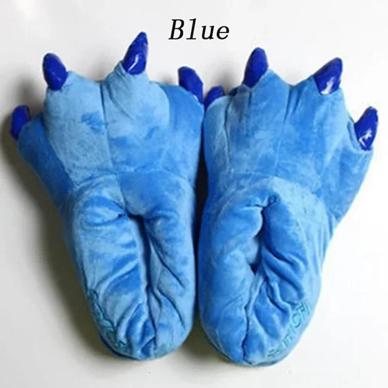 Winter Soft Warm Monster Dinosaur Paw Funny Slippers for Men Women Kids Parentchild Home House Slipper Shoes Room Cotton Shoes 241115