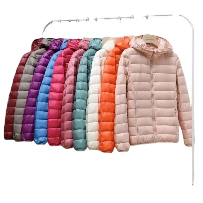 2023 Autumn Winter Women Lightweight White Duck Down Jacket Parka Female Ultra Light Coat Warm Puffer Outwears Short Tops 241115