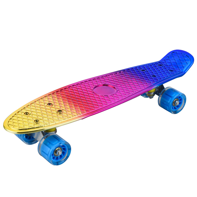 Skateboard fishboard PP board aluminium alloy bracket flash PU wheel big wheel with carry handle stable wear-resistant