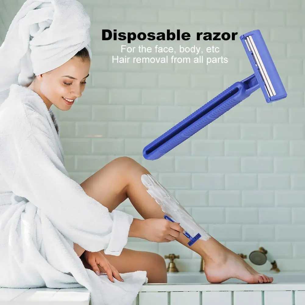 300-10PCS Disposable Whiskers Shaving Shavers Body Trimmer Stainless 2 Layers Blade Razors for Men Women Hotel AppliancesXJ241116