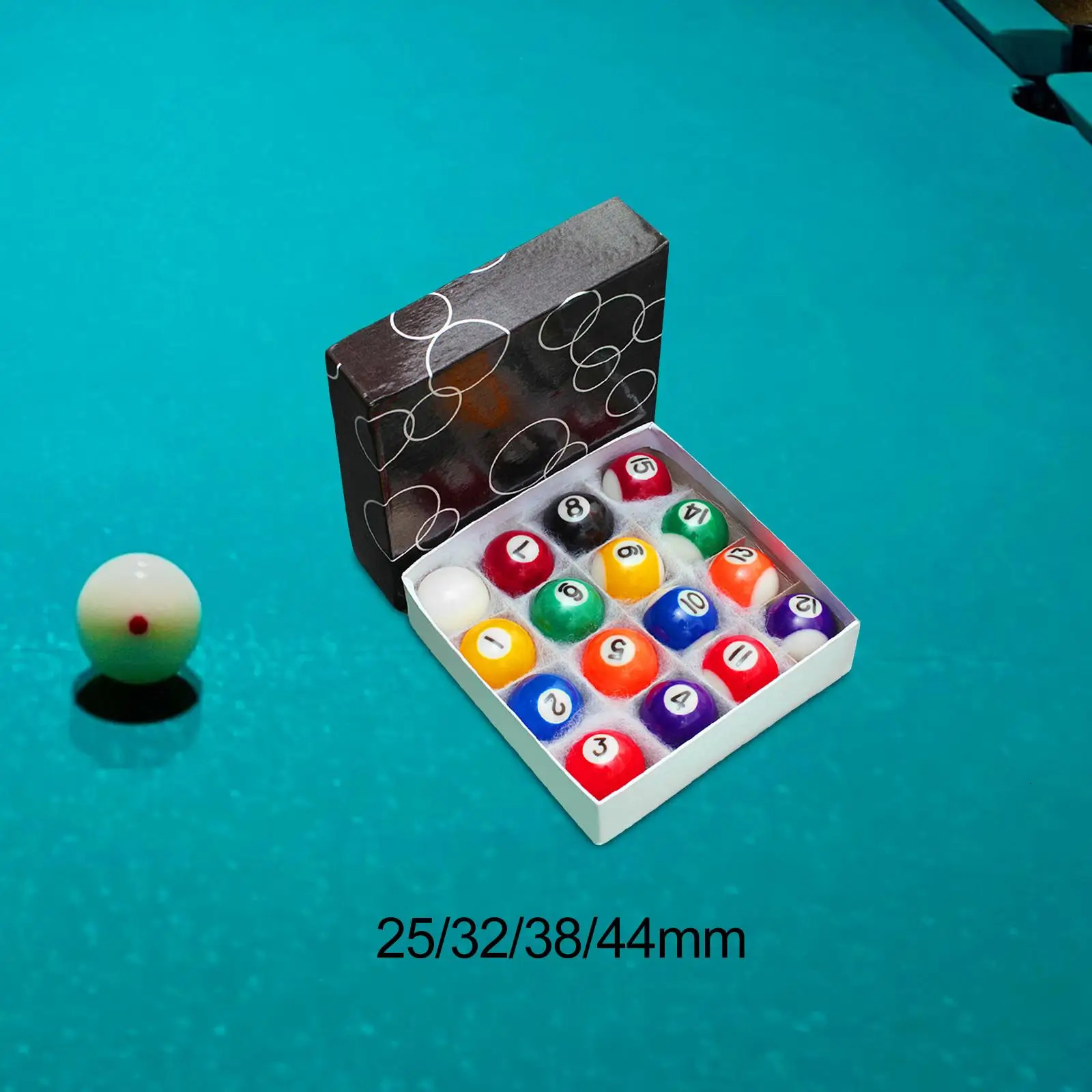 16x Mini Billiards Table Balls Set Small Pool Cue Ball for Leisure Sports Recreation Games Home Playroom 241115