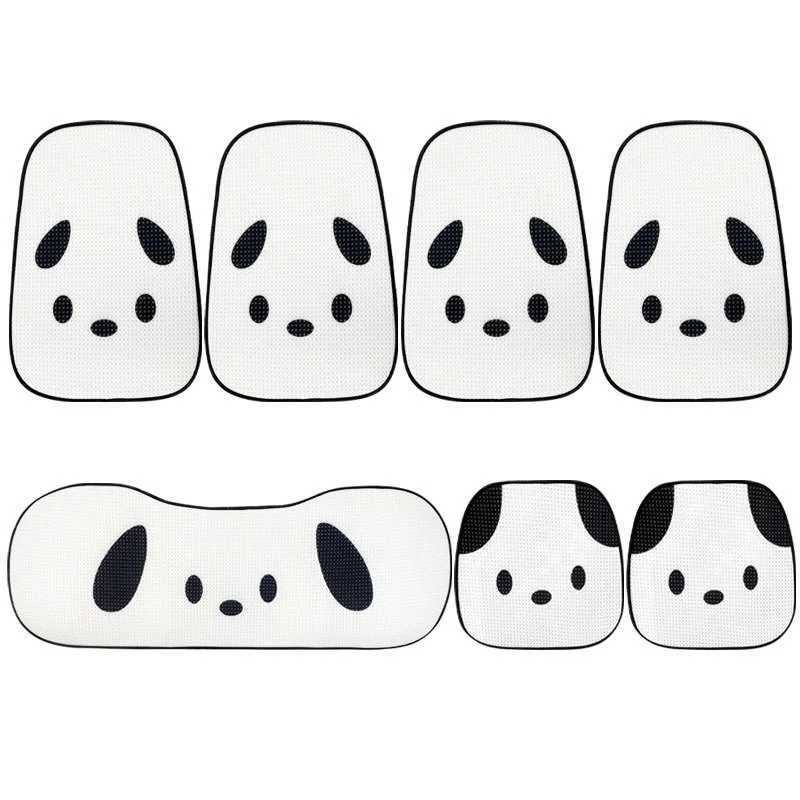 Dog Car Seat Covers Car Cushion Cute Black and White Dog Car Headrest Cartoon Creative Plush Comfortable Waist Support Car Creative Headrest z241115