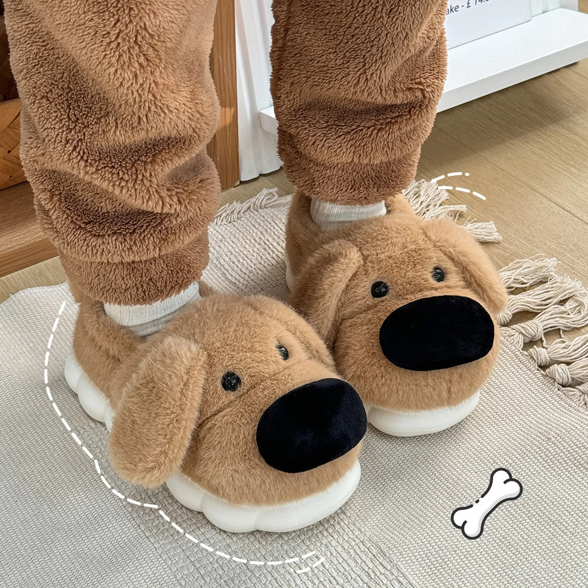 Cartoon Dog Plush Slippers For Womens Cartoon Cute 3D n indoor Home Unisex Slippers Winter QYCKABY OfficialWebsite 241115