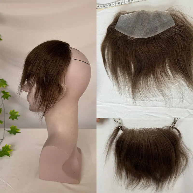 Men D Style Frontal Big 7x16cm Hairline Toupee Human Hair Skin PU Man Hairpieces For Natural Hairline 1B Color Toupee For Men 241115