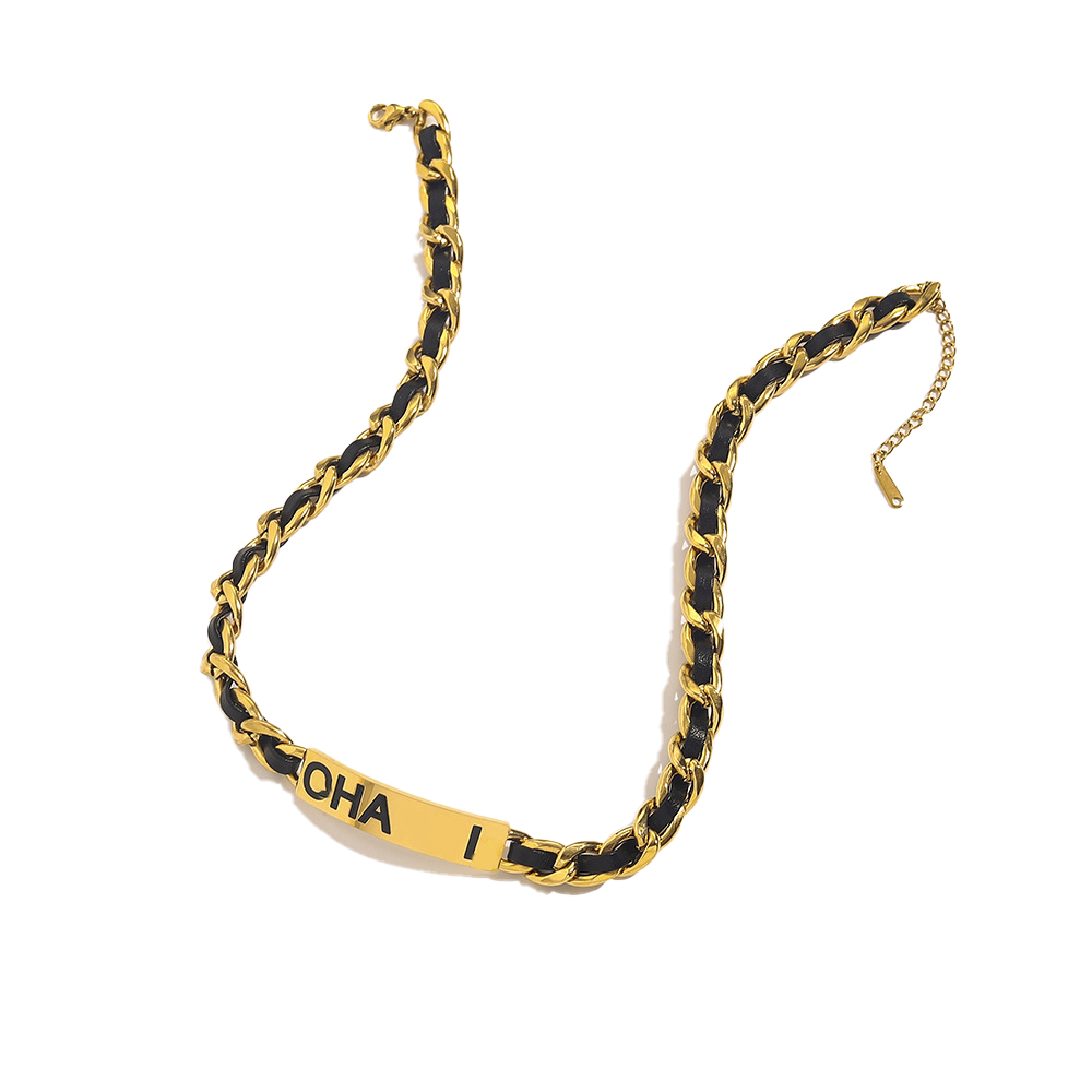 20style Fashion Style Designer Leather Weave Brand Letter Thick Chains Necklaces Jewelry Accessory High Quality Wedding Gifts