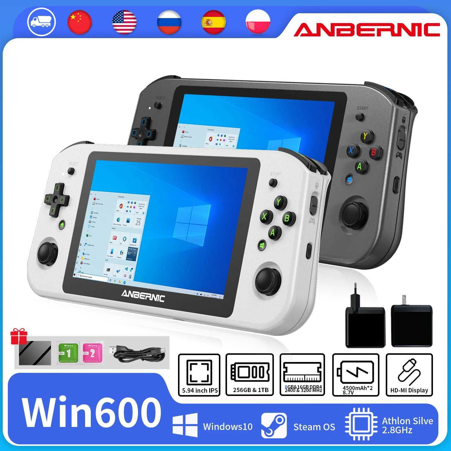Portable Game Players ANBERNIC Win Handheld Game Console GB Mhz Portable PC Pocket Mini Laptop E E With Win Steam OS System Q