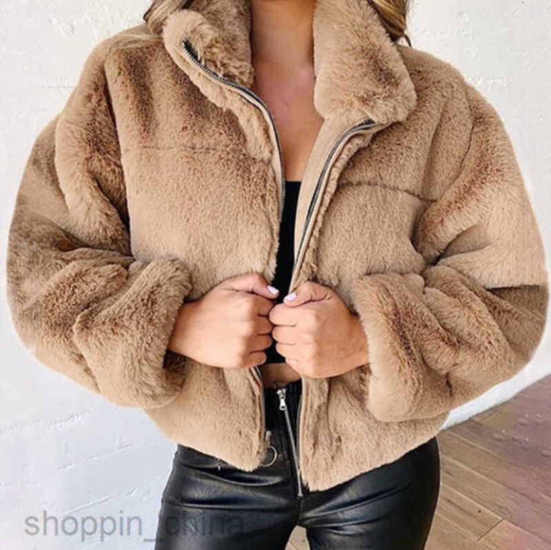 Jackets Coats for Women Outerwear women's autumn and winter rabbit fur imitation fur zipper cardigan plush warm jacket