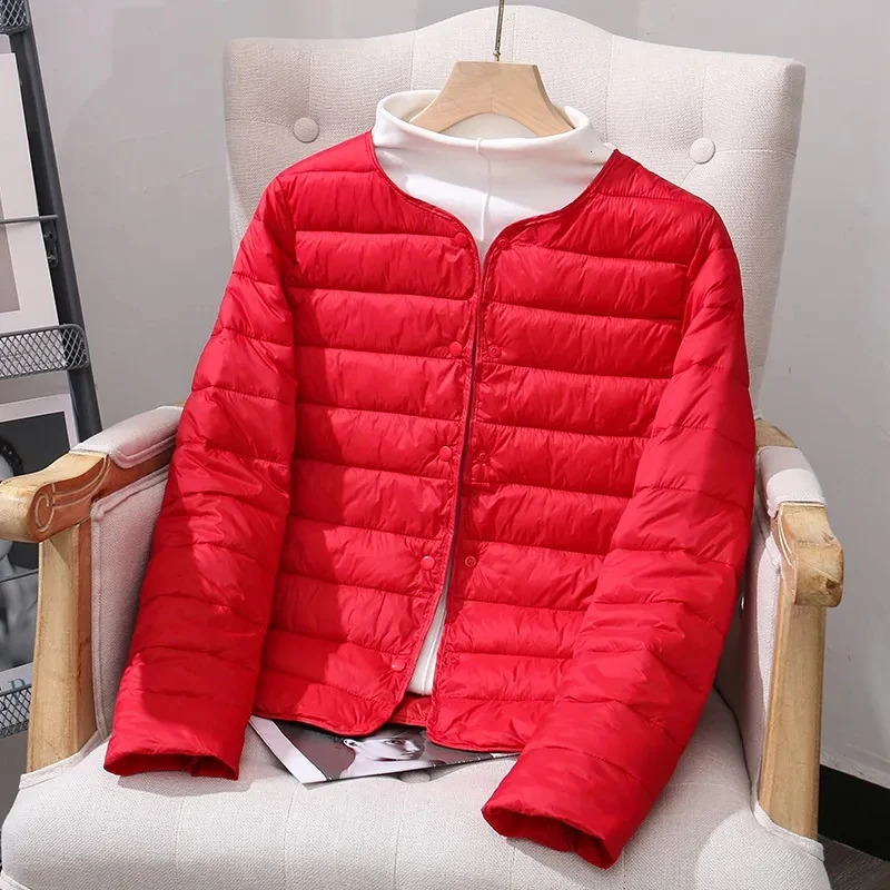 2024 Autumn Winter Short Down Cotton Jacket Women Parkas Thin light Liner Warm Coat Female Casual Outwear Lady Tops 5XL 241115