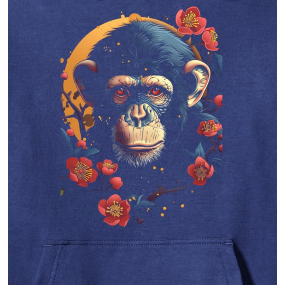 Hoodie for Mens Womens Monkey Business Japanese Macaque Cherry Blossom Nature Lover Pullover Hoodie Graphic Hoodies sweatshirt cool