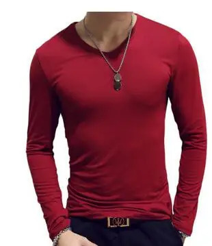 Men T Shirt Long Sleeve Cotton Spring Autumn Thermal Undershirt Armor Mens Shirts Full Round Neck Casual MenS Tee Plain White 241115