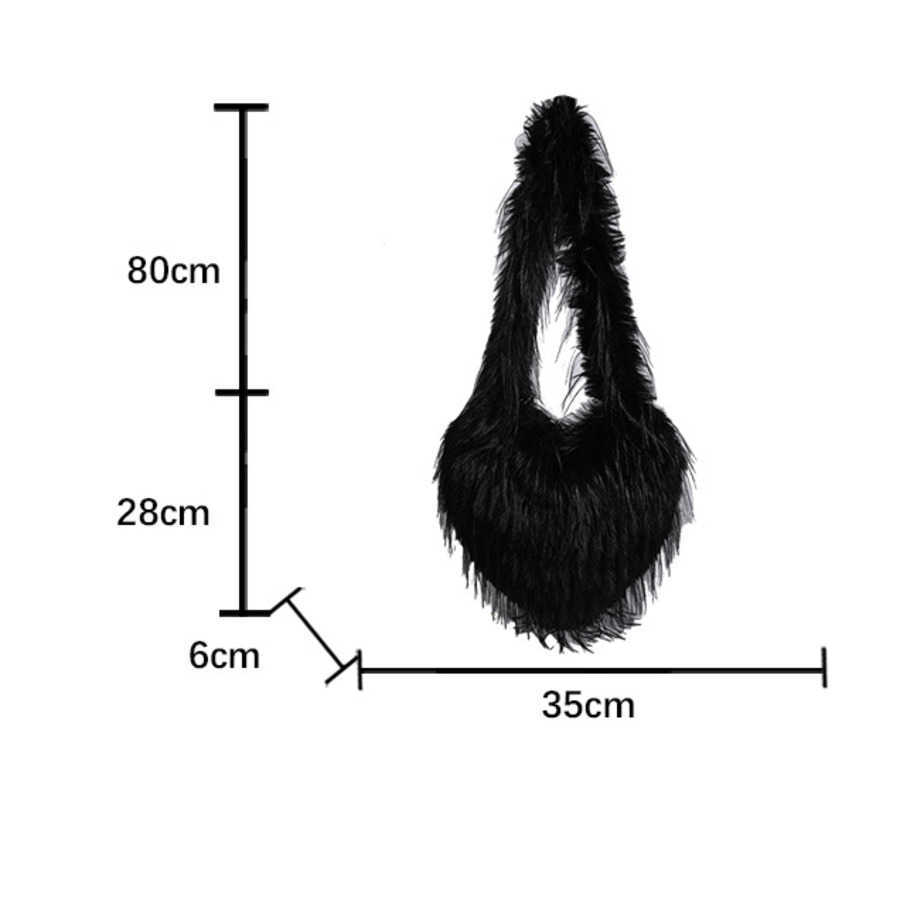 Autumn Winter Shoulder Bag Large Capacity Plush Shopping Bags For Women New Style Tassel Tote Bag Totes Handbags 241104