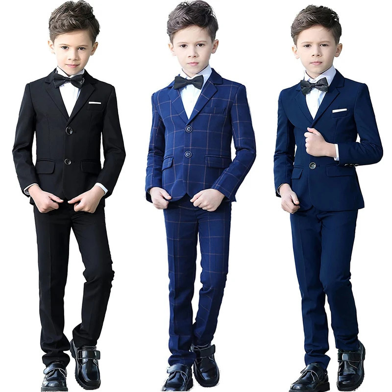 Boys colorful formal suit ultra-thin suit dress childrens wedding party performance costume childrens jacket pants bow tie costume 241115
