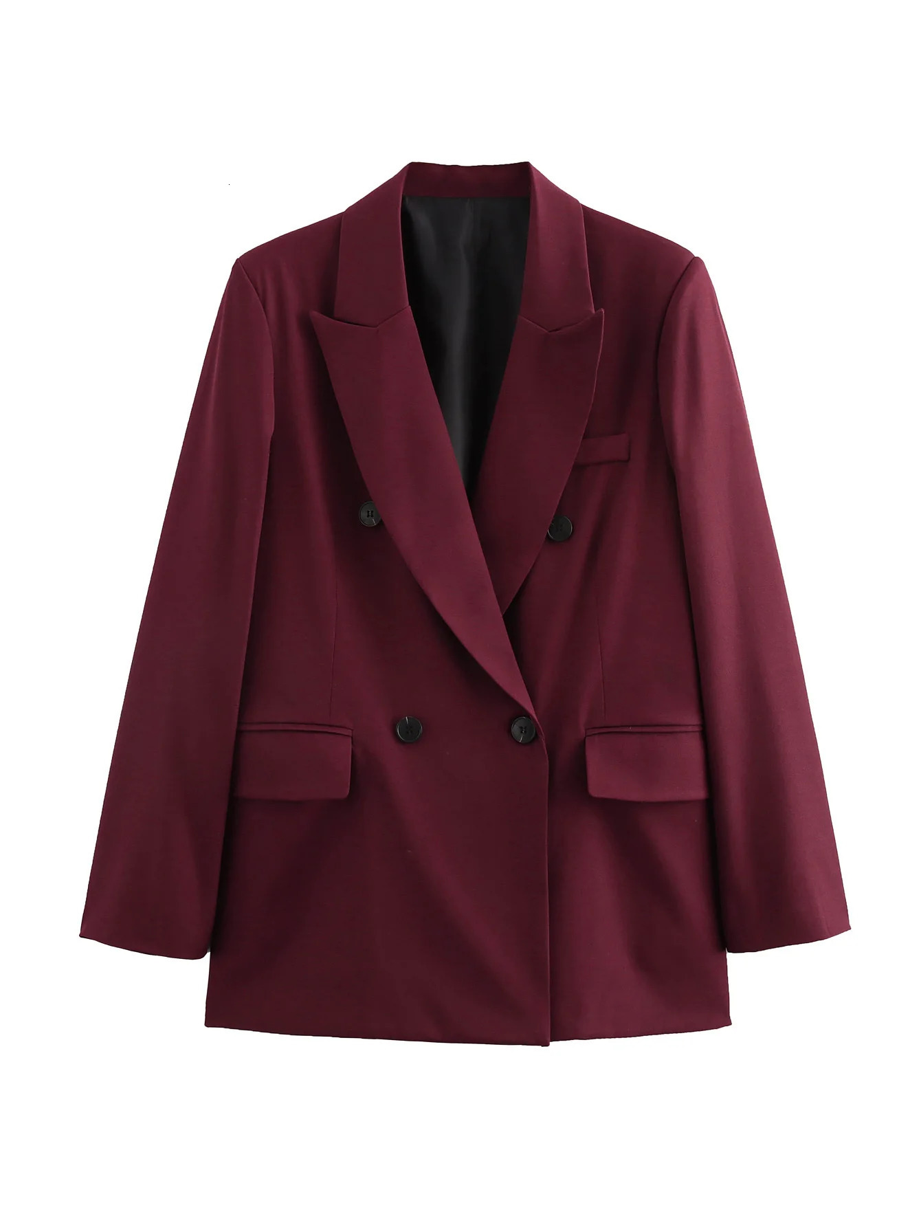 HomeProductsWomens Winter FashionBroad Blazer Womens Elegant Collar Double Chest High Neck Sports Jacket 241115