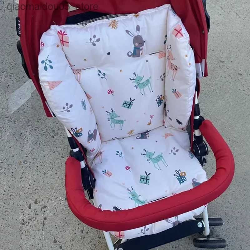 Stroller Parts Accessories New baby stroller seat cushion childrens high chair cotton accessories Q240417