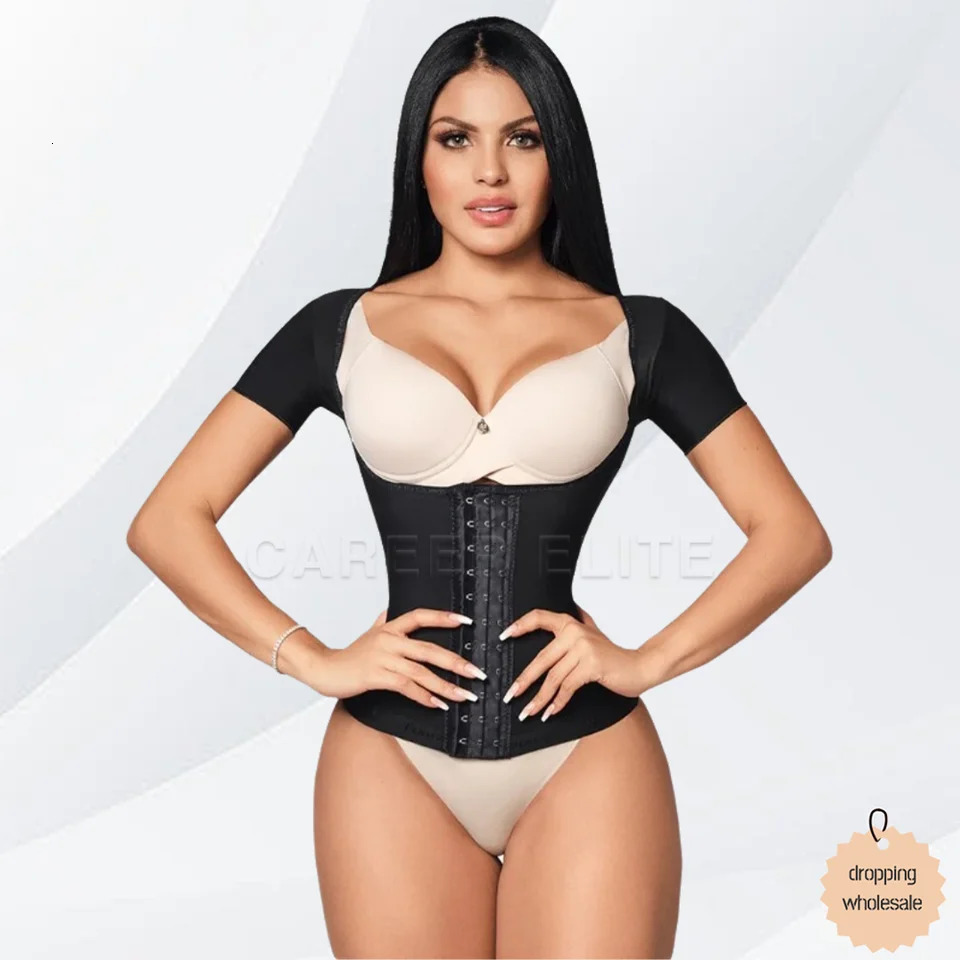 Corset Reducing Shaper Colombian Waist Trainer fo Women Shapewear High Compression Girdles Slimming Flat Sheath Sleeved Corset 241115