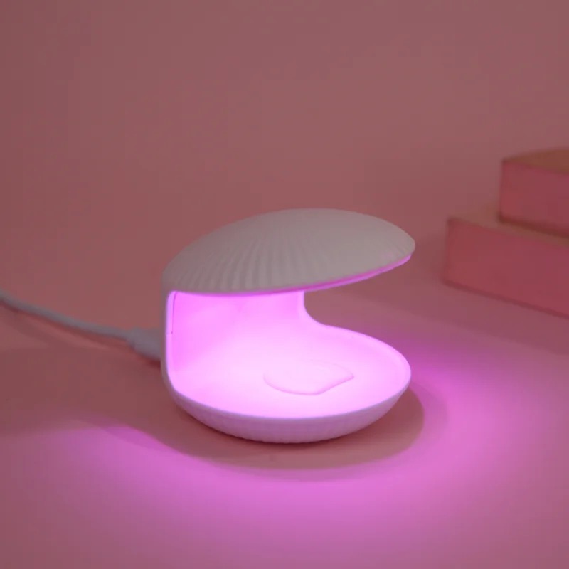 2024 Portable Mini Seashell Nail Enhancement Phototherapy Machine with Quick Drying LED Light for Professional Nail Polish Baking and Curing
