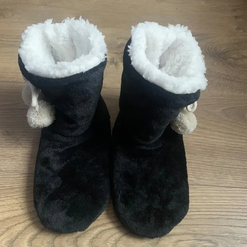 Womens Fluffy Slippers Christmas Winter Floor Shoes Indoor Home Fur Plush Anti Skid Non Slip Soft Warm Female Boots 2024 241115