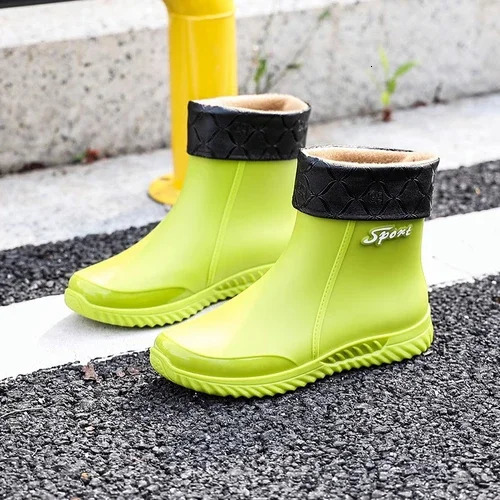 Mens Outdoor Rain Boots Waterproof Non Slip Kitchen Fishing Wearresistant Thick Soled Rubber Shoes Rain Shoes 241115