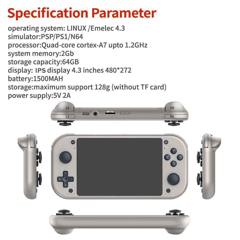 BOYH M17 Retro Handheld Video Game Console Open Source Linux System 4.3-inch IPS Sn Portable Pocket Video Player 64GB Y241115