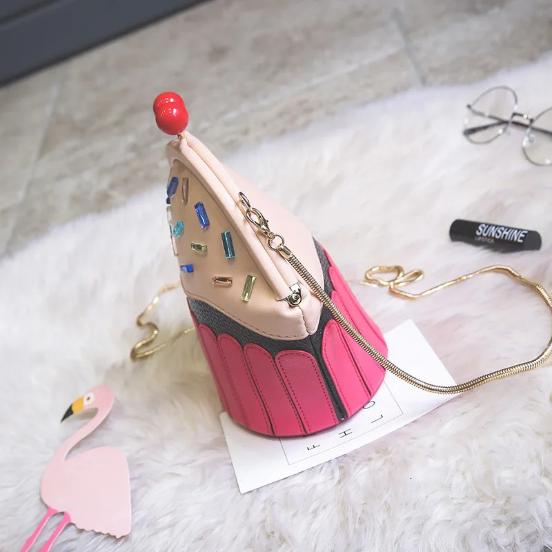 Fashion cake model diamond party casual womens chain shoulder bag handbag cross body mini messenger bag flip cover 241115