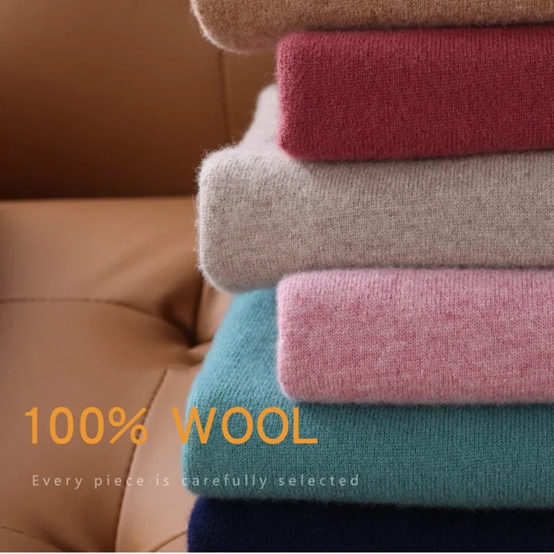 Mens 100 Cashmere Sweater OCollar Pullover Knitted Large Size Wool Winter Top Long Sleeve High End Jumper 241115