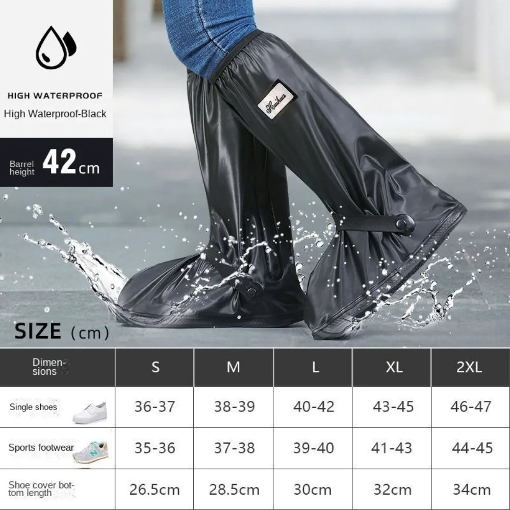 Adult Waterproof Shoe Covers Outdoor Travel Rainproof Shoe Covers Bandage Style Thickened Nonslip Rain Boots Covers 241115